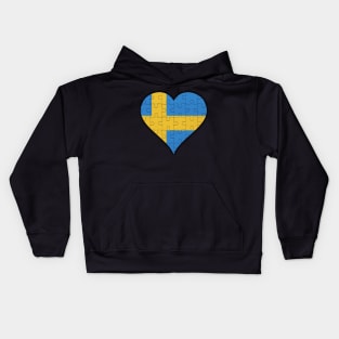 Swedish Jigsaw Puzzle Heart Design - Gift for Swedish With Sweden Roots Kids Hoodie